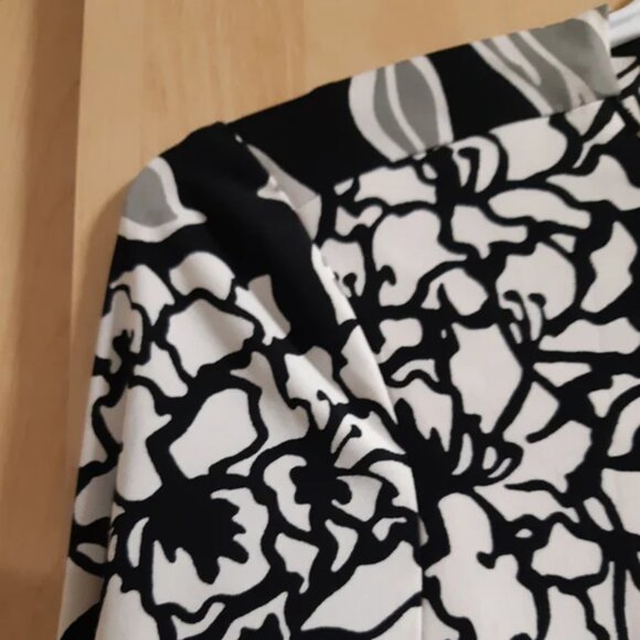 Joseph Ribkoff 3/4 Sleeve Black Grey and Summer White Dress - Picture 9 of 10